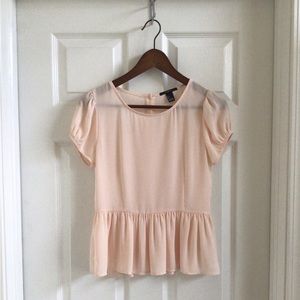 Button-Back Peplum Top